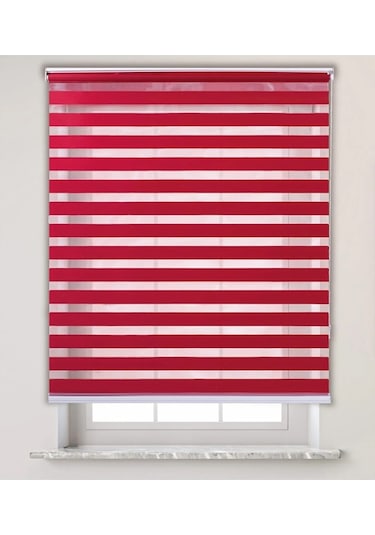 Venassa Kirmizi Bambu Zebra Stor Güneşlik Perde