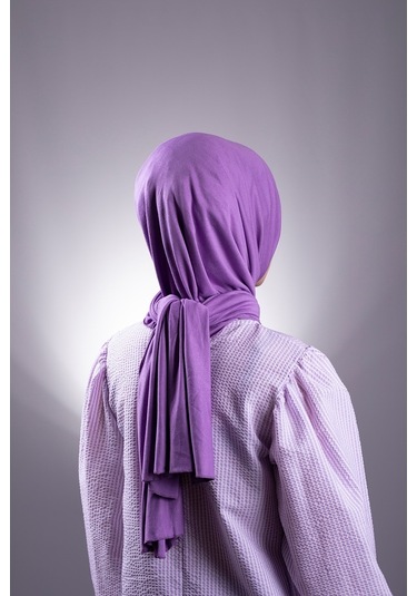 Mor Düz Klasik Şal Viskon Kumaş Likralı Penye 202101_22 Mor