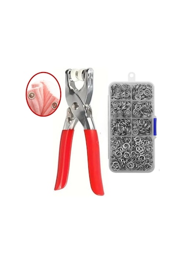 Büro Ev Atölye Takım Çantası İçin 200adet Çıtçıtlı Montaj Pens Makinesi Seti