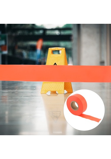 Kosona Turuncu Pvc Çevre İşaretleme Bandı - 45m Uzunluk, 2.5cm Genişlik, Yapışmaz, Dayanıklı - Kamp, Yürüyüş, Sınır Belirleme İçin Turuncu