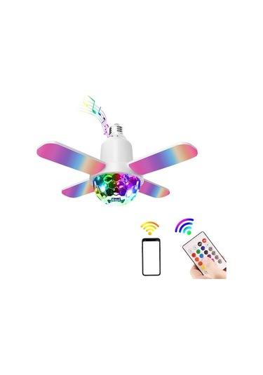 Mini Rgb Renkli Bluetooth Projeksiyon Müzik Lambası 24w, E26/e27 Uyumlu, Dört Bloklu Işık Efekti Diğer Diğer