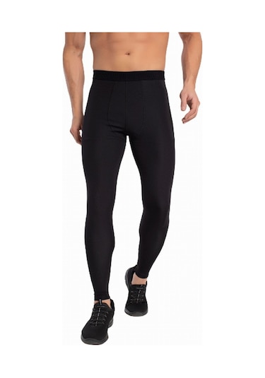 Crozwise Erkek Siyah Spor Uzun Tayt - 3187 Siyah