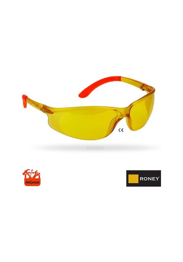 Roney Koruyucu Gözlük İş Gözlüğü Sarı