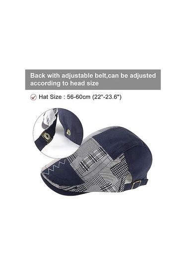 Valkyrie İtalyan Style Erkek Kasket Şapka Kanvas Asimetrik Model Ayarlanabilir Terletmez Erkek Lacivert