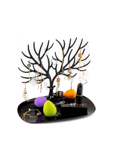 Siyah Geyik Tasarımlı Takı Mücevher Standı 5256 Çok Renkli