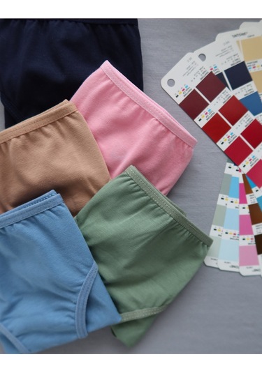 Alya Underwear Anne Kız Kombin Pamuklu Külot - Beyaz Slip İç Çamaşırı - 5'li Paket Çok Renkli-p14