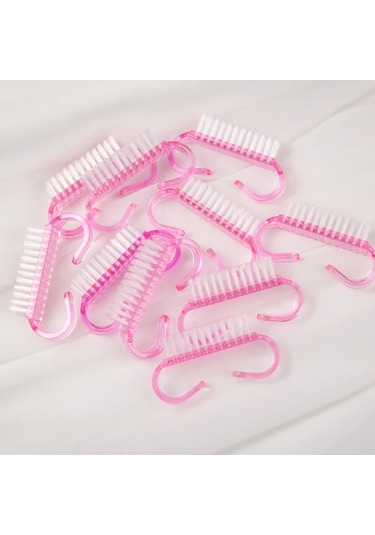 10/20/50/100 Adet Kolu Kavrama Tırnak Fırçası Tırnak Fırçalama Temizleme Tırnak Fırçaları Temizleyici Tırnak Scrubber Toplu Erkekler Kadınlar İçin Gümüş