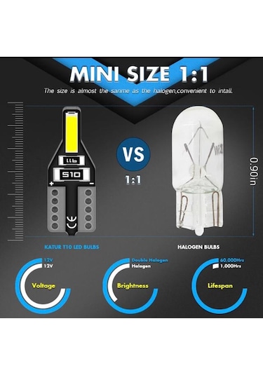 T10 Led Nesil Suya Dayanıklı Metal Kasa Beyaz UltraLed 10 Adet