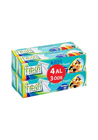 Fresh-Up Kilitli Buzdolabı Poşeti 19 x 25 CM 4 Al 3 Öde