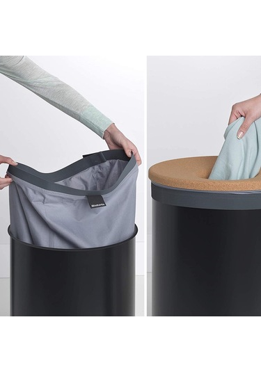 Brabantia Çamaşır Sepeti 60 Lt Siyah Mantar Kapak 120022 Siyah