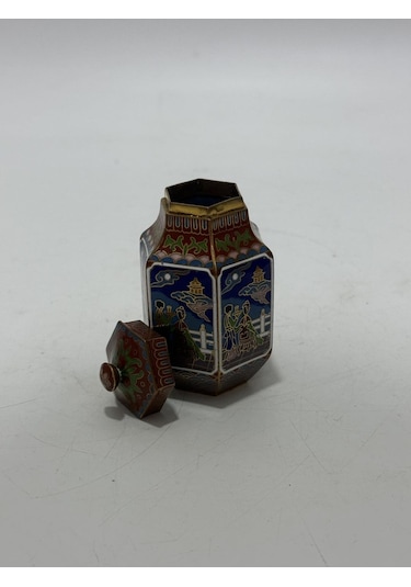 Antika Cloisonne Minyatür Kavanoz 8,1x4,2cm 134