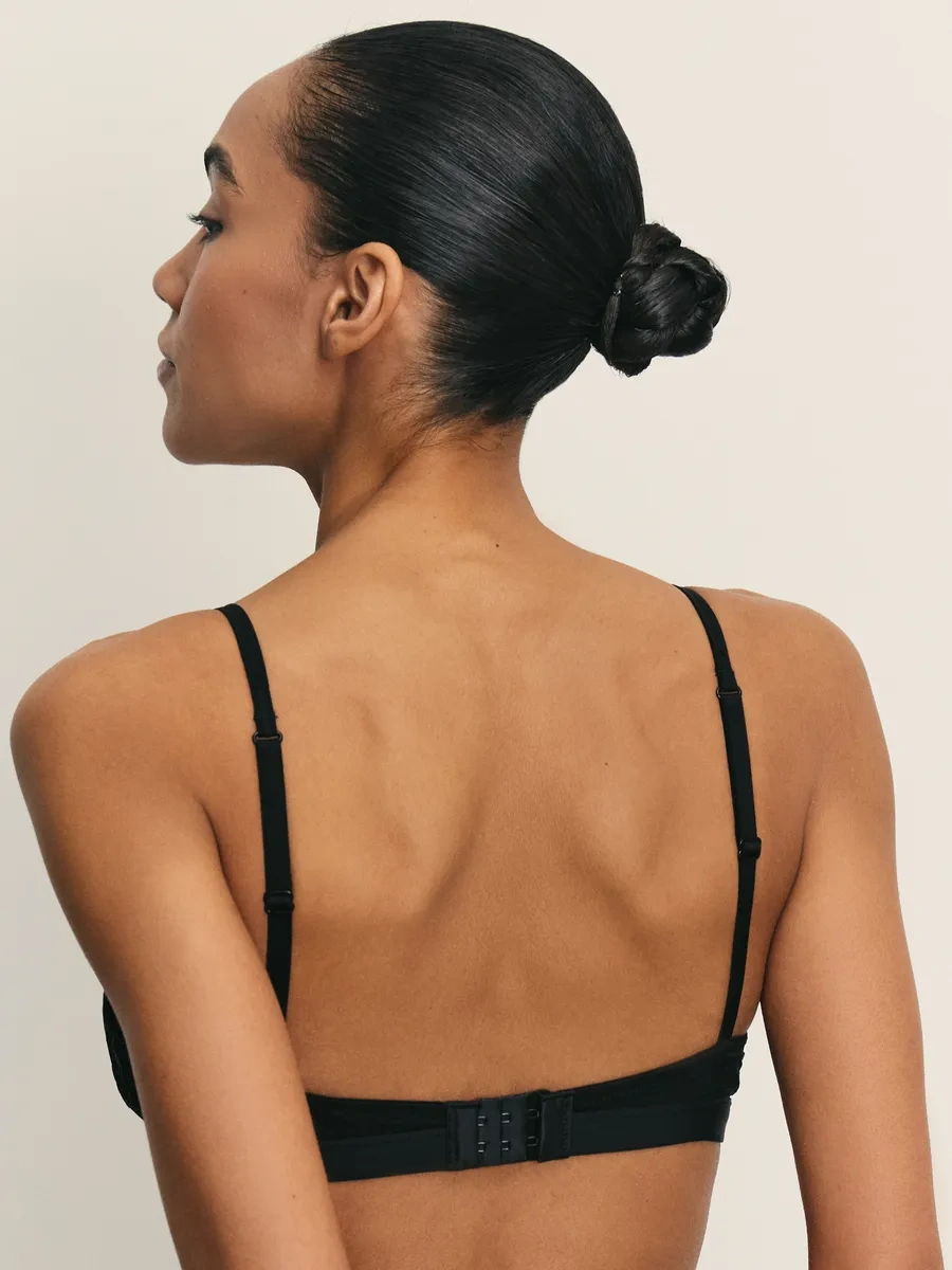 Zarına Dantelli Tel İçermeyen Üçgen Kaplı Sütyen 374178272 Siyah