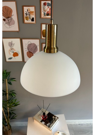 Perry Beyaz Cam Tekli Avize Eskitme Fener Başlık Retro Sarkıt Lamba Restoran Salon Aydınlatma Beyaz