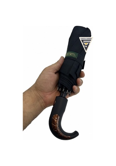 April A-226g A3 Baston Sap 10 Telli Tam Otomatik Şemsiye Siyah