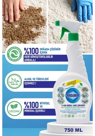 Rindamor %100 Doğal Bitkisel Leke Çıkarıcı 750 ML