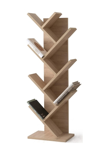 Modern Zikzak 10 Raflı Kitaplık 60x36x156