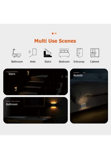 Hareket Sensörü Gece Işığı, C Şarj Çift Taraflı Manyetik Led Beyaz