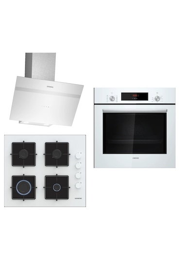 Siemens HB012FBW1T - EO6C2PP30O - LC64KPJ20T Beyaz Ankastre Set