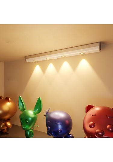 Teltree 21cm Beyaz Işık Kedi Gözü Sensör Lambası - Sürekli/sensör Modları, 450mah Pil, Mıknatıslı, Dolap/kitaplık/ıç Cepheler İçin Diğer