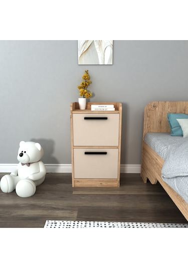 Arnetti 2 Çekmeceli Luses Komodin Atlantik Çam Bej