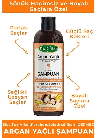 Phytoflora Argan Yağlı Botanik Özlü Bitkisel Şampuan 400 ML