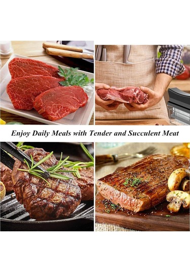 48 Paslanmaz Çelik İğne Bıçaklı Et Yumuşatıcı Et Yumuşatma Siyah Siyah