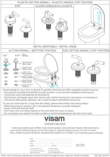 Visam İris Termoplast Klozet Kapağı 525 - 001