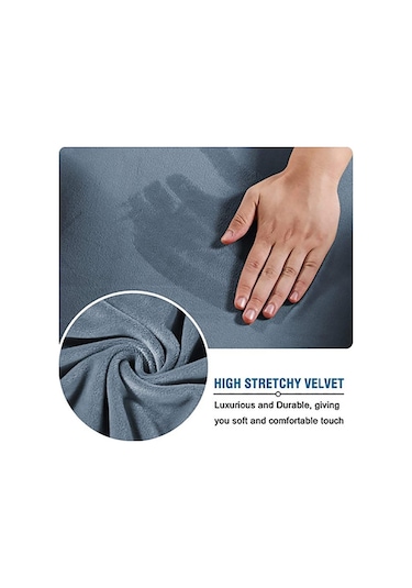 Bej 1 Takım Kadife Elastik Sandalye Kapak Kalınlaşmış Çıkarılabilir Xlwith Armrest