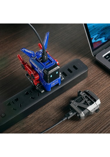 Gravastar Alpha65 Robot Figürlü 65w Hızlı Şarj Adaptörü Ve Şarj Standı, Mavi