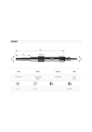 Svac Fiat Marengo-Palio 1.9 Isitma Bujisi 4'Lü Takım