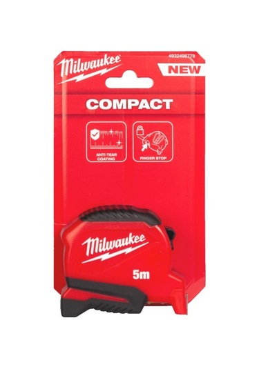 Milwaukee 5 Metre Şerit Metre Compact Anti-tear Finger Stop - 4932498778 5 M