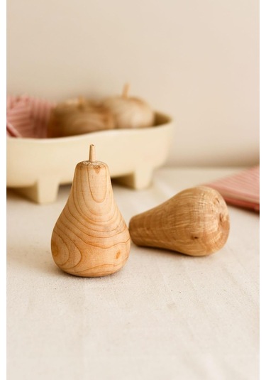 & Stone Ahşap Armut Dekoratif Biblo Obje