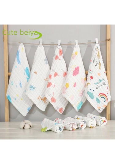 Geekyou Bebe Ve Çocuklar İçin 5'li Paket 30x30 Cm六层纱布 Dokuma Pembe Islak Mendil, Yumuşak Ve Su Geçirgen Bebek Mendili