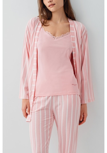 Pierre Cardin Kadın Pembe 3lü Pijama Takım Pembe