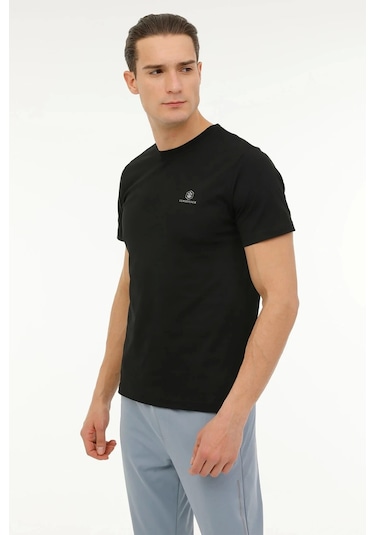 Lumberjack Ct102 0 Yaka Erkek Tshirt Siyah