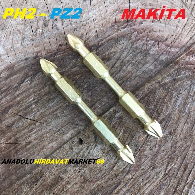 Makita Ph2 Pz2 Yıldız Bits Uç Vida Sıkma Ucu Yıldız Uç Titanyum Matkap Ucu