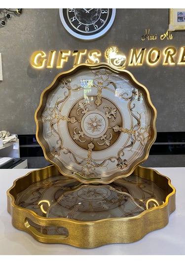 Yuvarlak Tepsi Kçk Gold