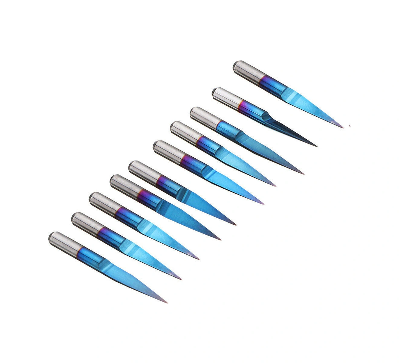 Yuntech01 10 Adet Tungsten Çelik 3.175mm V-şekilli Düz Taban Cnc Oymacılık Biti 10 /15 /20 /25 Açı, 0.1-0.4mm Kesme Çapı