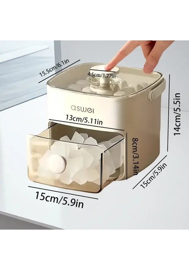 Fastbuy Büyük Kapasiteli Buz Makinesi Çok Bölmeli Tepsili, Dayanıklı Plastik, Beyaz 1 Adet Beyaz