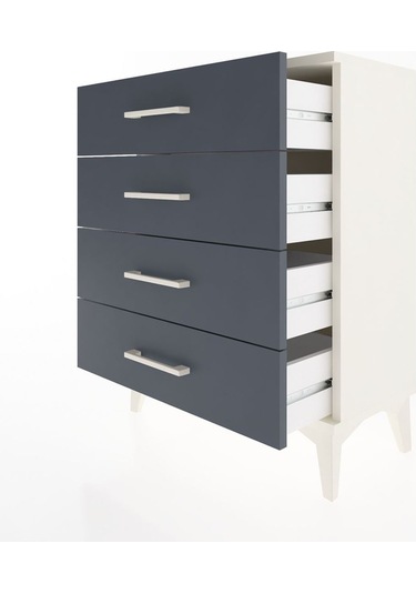 Arges Komodin 4 Çekmeceli 60x30x80 Aytaşı-antrasit Aytaşı