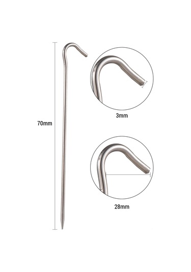 Qingmipy 201 Paslanmaz Çelik Toprak Kazıkları 12 Adet - Kaymaz Önlem Hakkı Ve Keskin Uçlu, Çadır, Tente Ve Bahçe Yapılarını Sabitler, Dayanıklı Ve Pas Koruyucu Çok Renkli