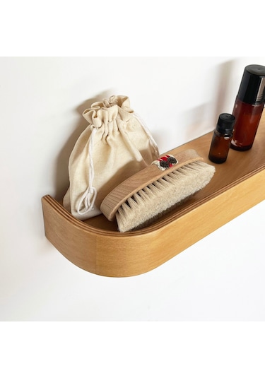 Ahşap Doğal Masif Duvar Rafı Meşe