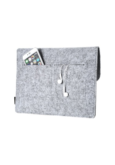 Vkemall 13.3 İnç Apple Macbook İçin Dört Bölmeli Felt Kılıf - Mouse Ve Şarj Cihazı Çantası İle Gri Koruyucu Torba Gri