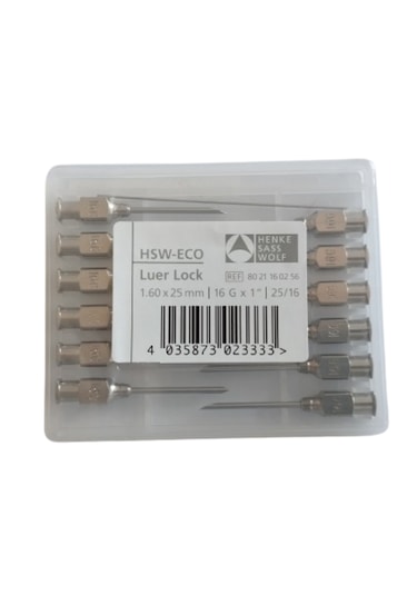 Henke - Enjektör Ucu Çelik 16g X 1" 1 Paket 12 Adet