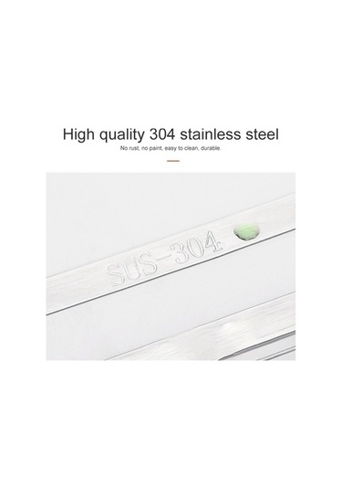 Dancemonkey 304 Paslanmaz Çelik Duvara Monte Mutfak Rafı Ve Asma Çubuğu Ahşap