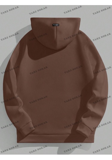 Y2k Trend Sezon Unisex Retro Sweatshırt Kapşonlu Kod 1662 Trz1431 Kahverengi