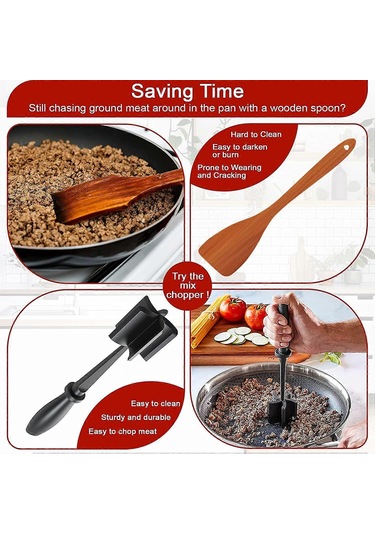 2 Adet Et Doğrayıcı, Hamburger Doğrayıcıyı Geliştirin, Hamburger Eti İçin Premium Isıya Dayanıklı Et Ezici, Kıyma Ezici, Naylon Et Ezici Alet, Hayır