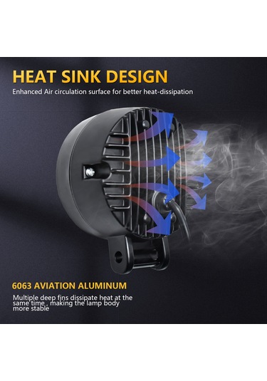 Youtek Motosiklet Led Farları, 60w 6000k Ip68, 3 Mod Yakın-uzak Işık, Drl , Alüminyum Gövde, 2 Adet Set