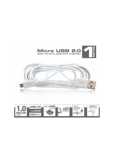Samsung Uyumlu  Telefon, Tablet, Kamera Micro Usb 2.0 Şarj Data Kablosu Luna Kablo