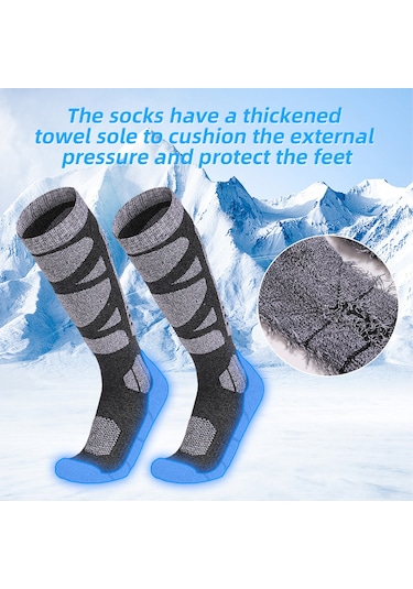 Jeehugo Erkek Kayak Çorapları Koyu Gri L Beden 38-42 - Pamuklu, Esnek, Isı Yalıtımı Sağlar K.Gri